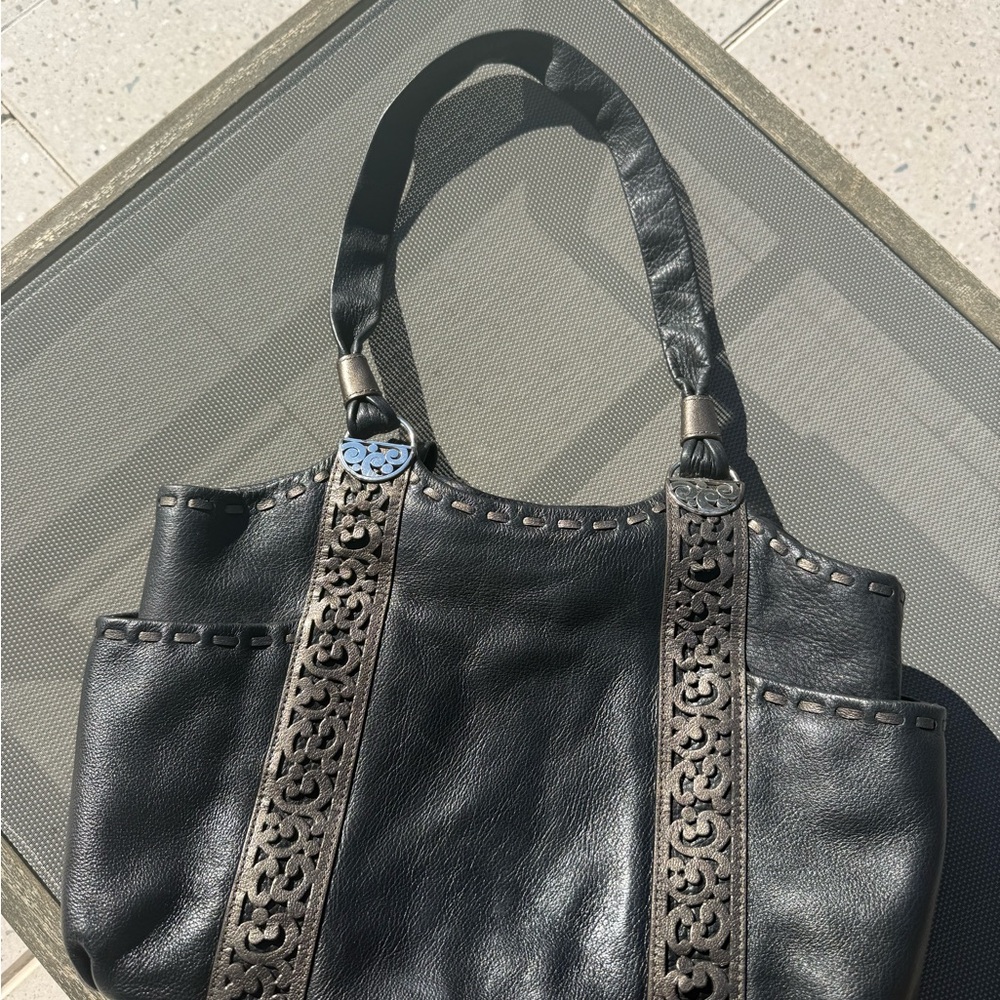 Vintage Brighton Black and Brown Shoulder Bag